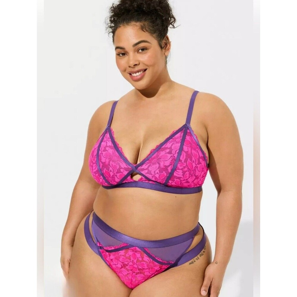 NWOT Set Torrid Lace Bralette & Matching Tanga Panty 3842-CY